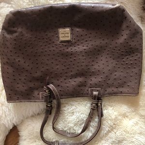 Dooney and Bourke grey ostrich bag
